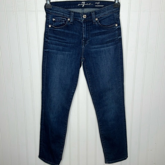 7 For All Mankind Denim - 7 for all Mankind Crop Roxanne Dark Wash Jeans Size 26